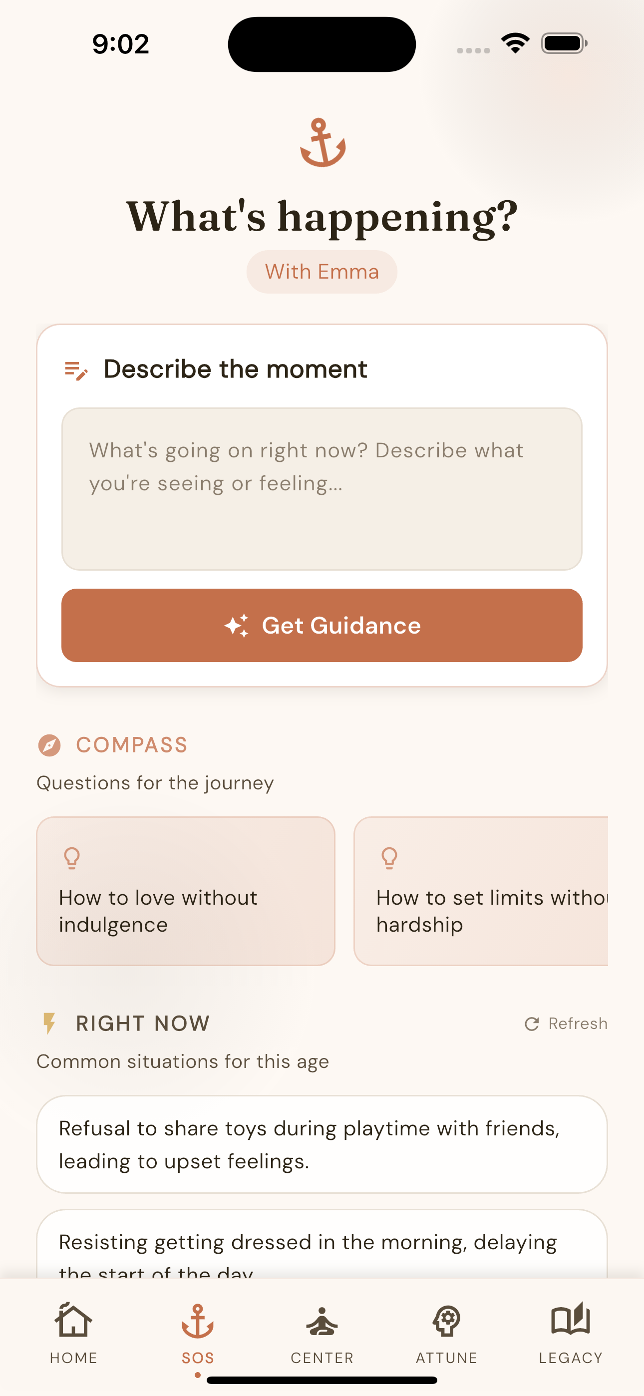 DadAnchor SOS mode for handling child meltdowns